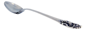 Silver Rice and Serving Spoon with Friezes and Embossed Shell