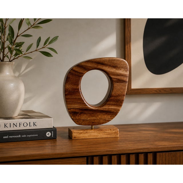 An original abstract wood sculpture by Arkansas artist and furniture maker Paul Milholland of Milwerk. Created in 2023,...