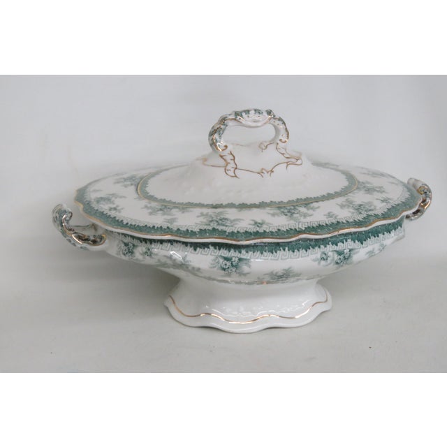 Early 20th Century John Maddock and Sons Hamilton Royal Vitreous Green Lidded Turreen Dish For Sale - Image 4 of 17