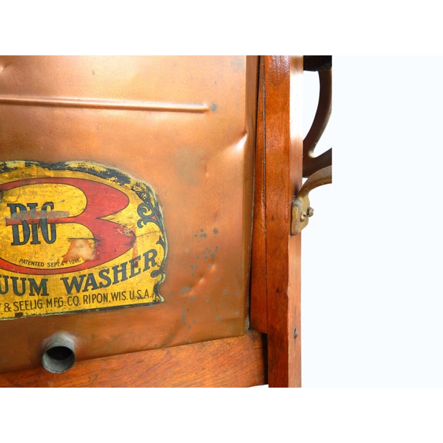 Early 20th Century Early 1900's Antique Barlow & Selig 'Big 3' Copper Tub Vacuum Washing Machine For Sale - Image 5 of 11
