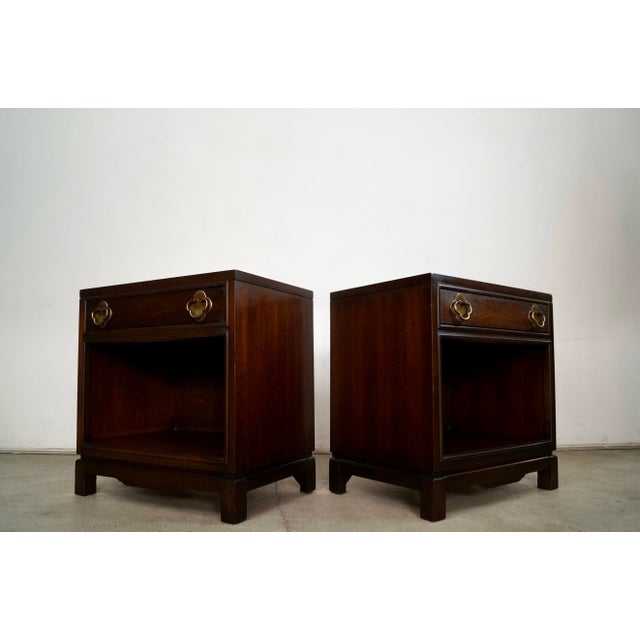 Mid-Century Modern 1970’s Mid-Century Modern Michael Taylor Style Nightstands - A Pair For Sale - Image 3 of 12