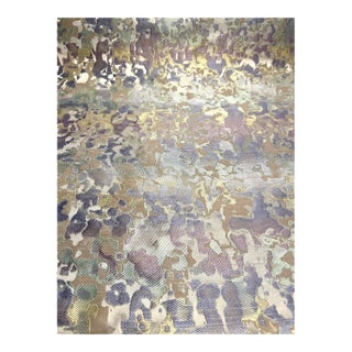 Caracole Abstract Modern Blue Green and Purple Camouflage Designer Fabric - 65 Yards For Sale