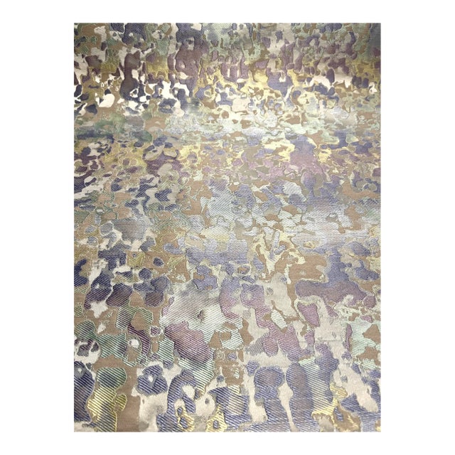 Caracole Abstract Modern Blue Green and Purple Camouflage Designer Fabric - 65 Yards For Sale