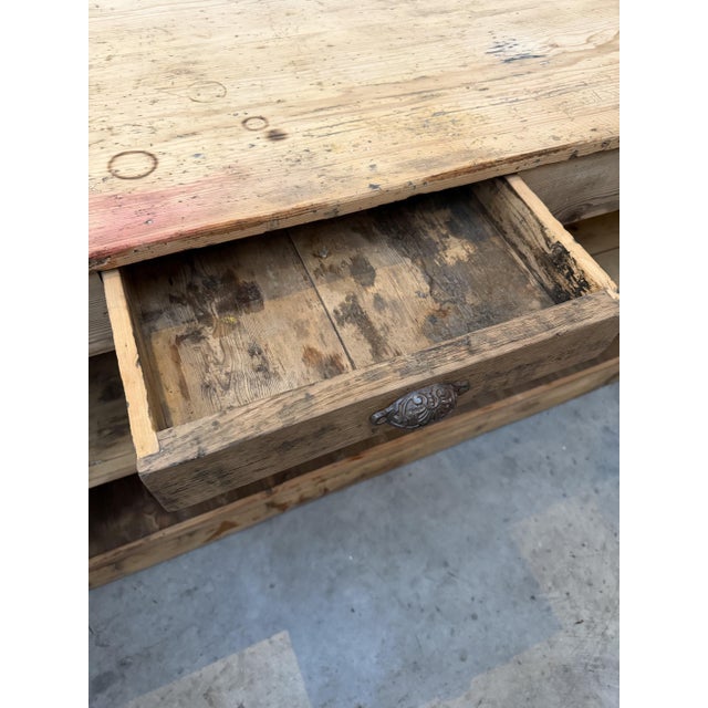 Early 20th Century Green Wooden Counter For Sale - Image 6 of 14