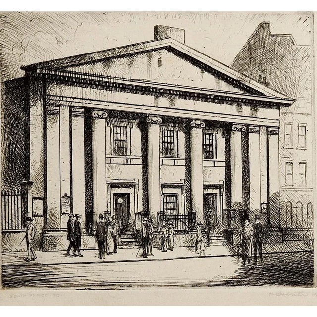 1920s 1920s South Place, London Etching For Sale - Image 5 of 5