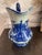 English Mid 20th Century Victoria Ware Ironstone Pitcher, Flow Blue Continental Landscape Scene For Sale - Image 3 of 8