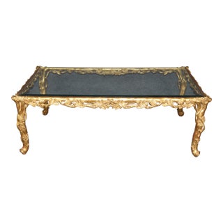 Regency Style Carved Branch and Leaf Coffee Table in the Manner of Bagues For Sale