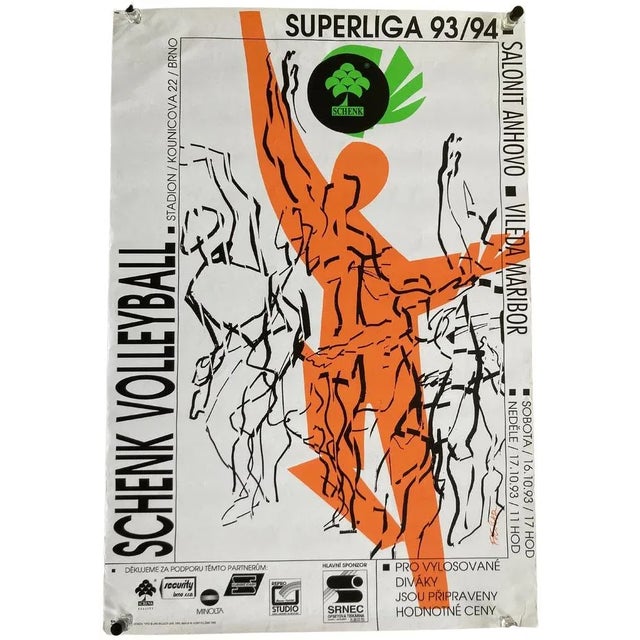 Volleyball Poster, Czechoslovakia, 1993 For Sale - Image 6 of 6