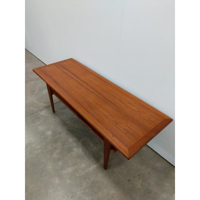 Brown Vintage Danish Modern Teak Coffee Table For Sale - Image 8 of 9
