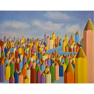 Antonio Bencich, Panorama of the Metropolis, 2002, Oil on Canvas For Sale