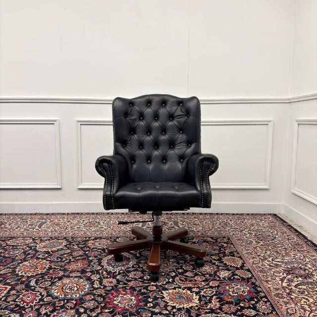 About this English Rochester Chesterfield Office Chair Classic and Elegant | Antique office chairs in English, Classic and...