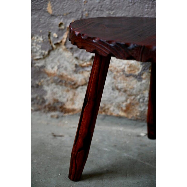 Brutalist Wooden Tripod Table For Sale - Image 15 of 17
