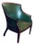 Midcentury Green Leather Club Chair With Nailhead Trim in the Style of Hickory Chair For Sale