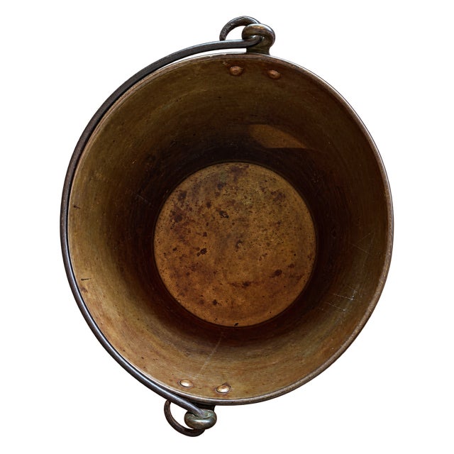 Antique Brass Hearth Cauldron With Bail Handle (Likely 19th/Early 20th Century.) For Sale - Image 4 of 10