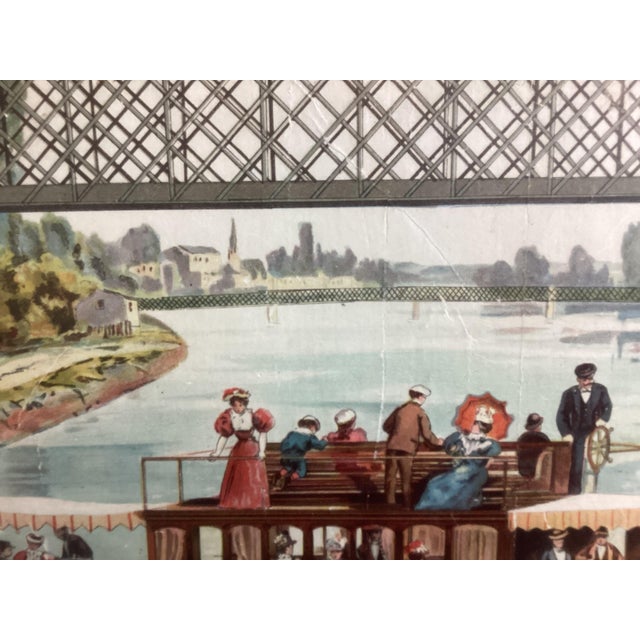 Cornflower Blue Vintage Framed Poster "Les Libellules Électriques" 1896 For Sale - Image 8 of 9