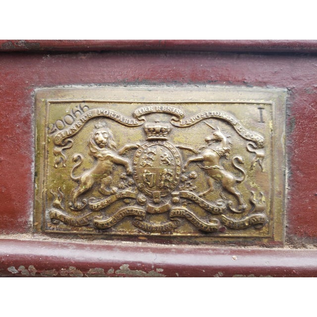 Antique (Dated 1849) English Safe Box "Milner's Portable Fire Resist Patent 212" For Sale - Image 9 of 12
