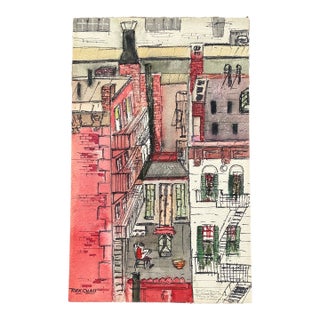 Mid 20th C. Original on Paper - Rooftop Artists - 51 St E. Craft Students League For Sale