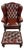 English Chesterfield Wingback Chair with Ottoman, Set of 2 For Sale
