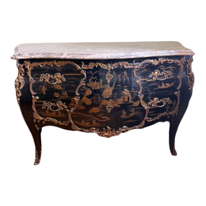 Louis XV Chinoiserie Marble Top Commode
