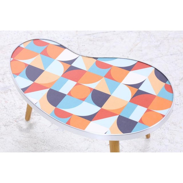Vintage Kidney-Shaped Table with Pattern, 1960s For Sale - Image 5 of 9