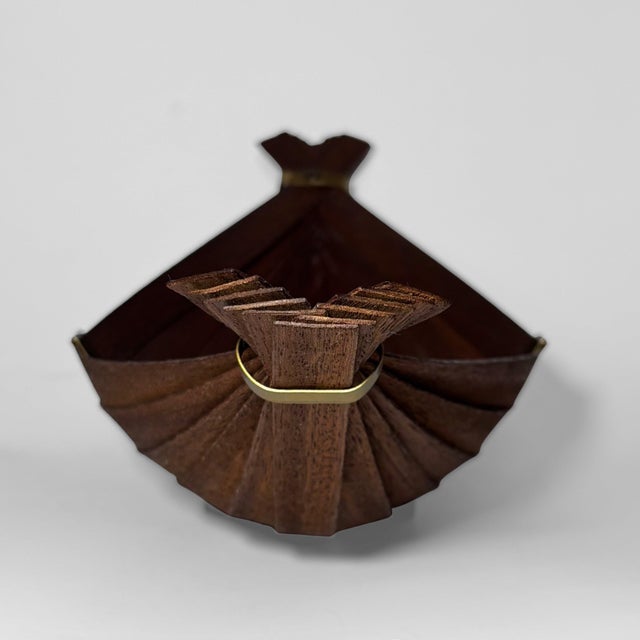 Mid-Century Scandinavian Viking Ship Fruit Bowl in Teak and Brass, Sweden, 1950s For Sale - Image 4 of 9