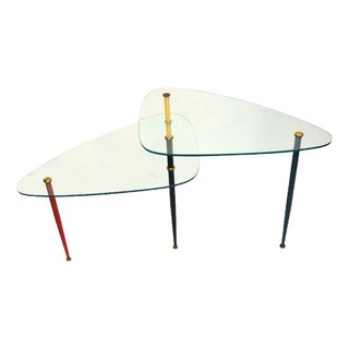 Arlecchino Coffee Table in Metal & Crystal by Edoardo Poli for Vitrex, 1960s For Sale