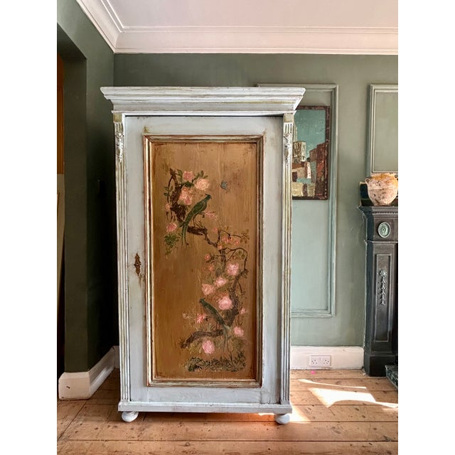 Vintage Painted Armoire with Chinoiserie Panel, 1920s For Sale - Image 12 of 12