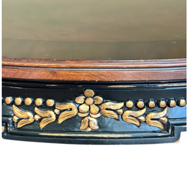 Wood Karges Directoire Style Carved Round Coffee Table With Gilt For Sale - Image 7 of 12