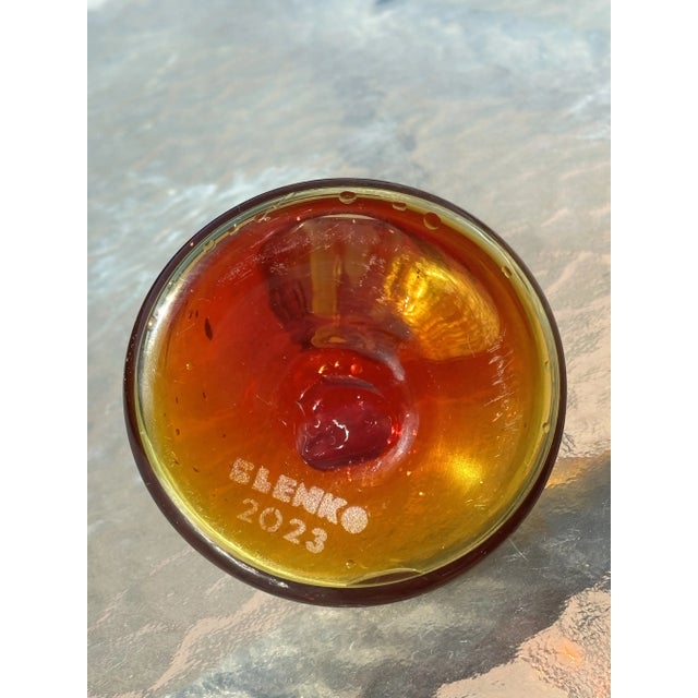 Mid-Century Modern Blenko Amberina Bud Vase For Sale - Image 3 of 4