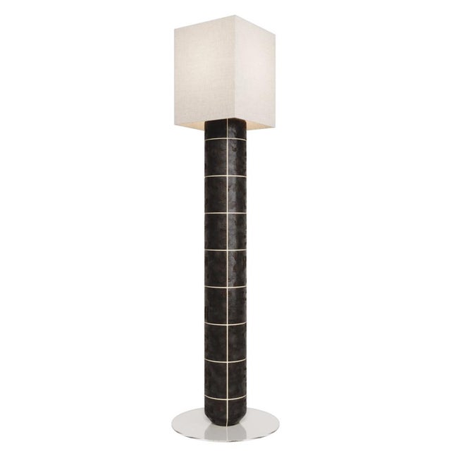 Not Yet Made - Made To Order Handcrafted Ceramic and Glass Floor Lamp in Obsidian Gloss Glaze from Artem Zakharchenko-Halytskyi For Sale - Image 5 of 5