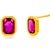 Contemporary Emerald Shaped Burma Ruby 1.40 Carat 14 Karat Yellow Gold Bezel Stud Earrings - 2 Pieces For Sale - Image 3 of 6