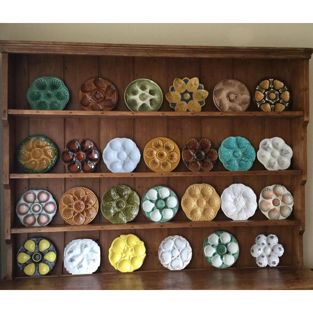 Ceramic Majolica Flowers Oyster Plate Longchamp, Circa 1900 For Sale - Image 7 of 8