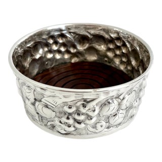 English Sheffield Vintage Silver Wine Bottle Coaster For Sale