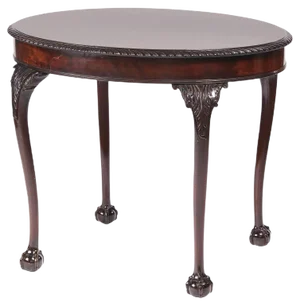 Antique Oval Carved Mahogany Centre Table, 1880s
