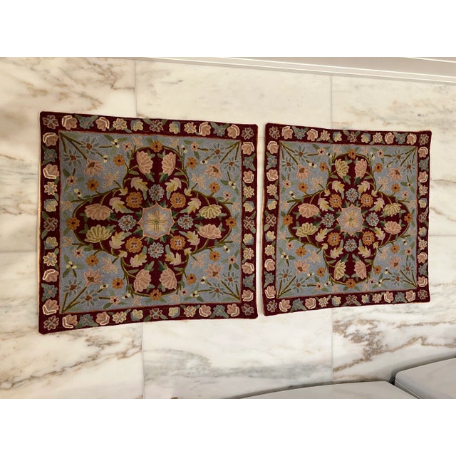 1990s Floral Embroidered Pillow Covers- a Pair For Sale In New York - Image 6 of 6