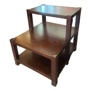 1970s Nichols & Stone Departures Collection Two Tiered Mission Style Side Table For Sale