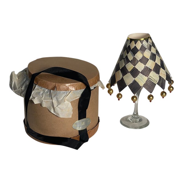Vintage MacKenzie and Childs Handpainted Lamp Shade in Box For Sale