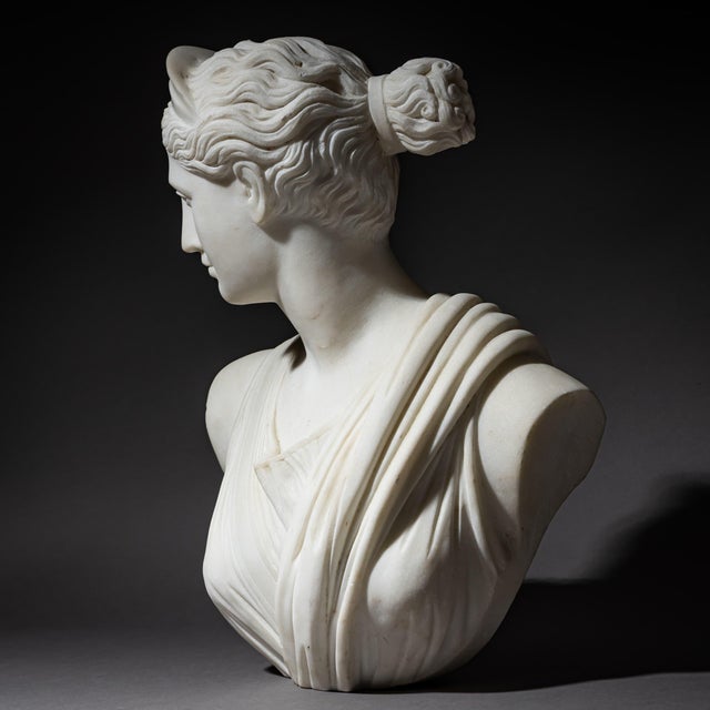 19th Century Grand Tour Marble Bust of Diana of Versailles, 19th Century For Sale - Image 5 of 18