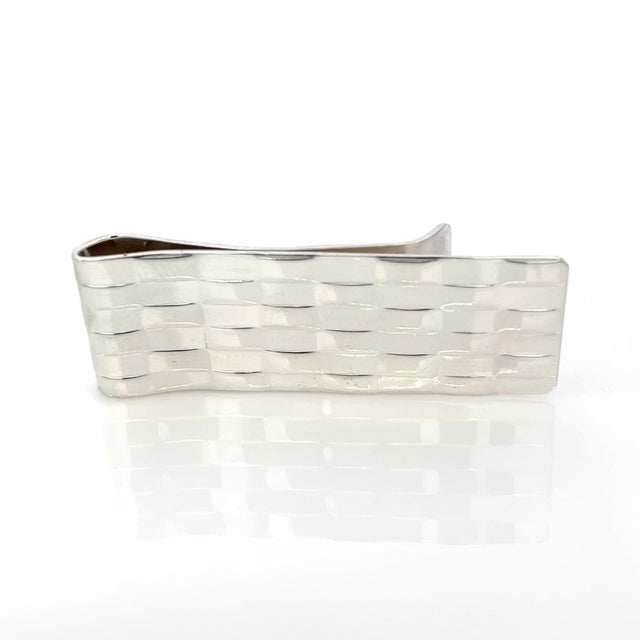 1990s 1990s Tiffany & Co Estate Weave Money Clip Sterling Silver 16.6 Grams For Sale - Image 5 of 12