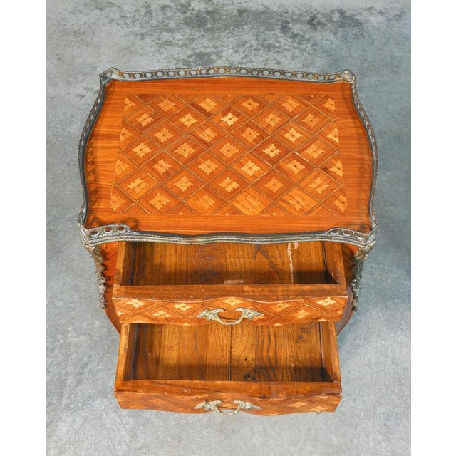 Napoleon III Bedside Table in Inlaid Wood, 1800 For Sale - Image 16 of 18
