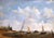 Coastal 19th Century French Coastal Marine Oil Painting of Fishing Boats in Gilt Frame For Sale - Image 3 of 11