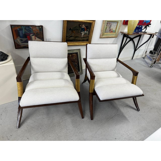 Pair of Baker Athena Klismos Lounge Chairs Attributed to Thomas Pheasant For Sale - Image 9 of 12