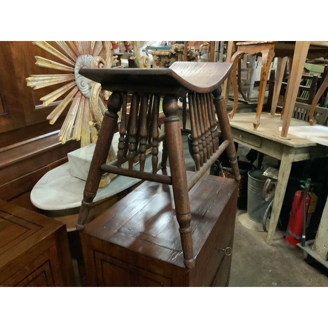 Wood Early 19th Century Petite Carved Wood Saddle Stool For Sale - Image 7 of 8