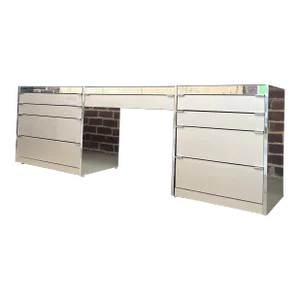 Ello 3 Piece Glass and Chrome Vanity Cabinet