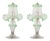 Italian Table Lamps in Clear and Light Green Murano Glass, 2000s, Set of 2 For Sale