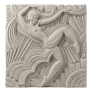 Art Deco Style Plaster Relief, 1990s For Sale