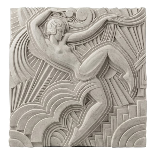 Art Deco Style Plaster Relief, 1990s For Sale