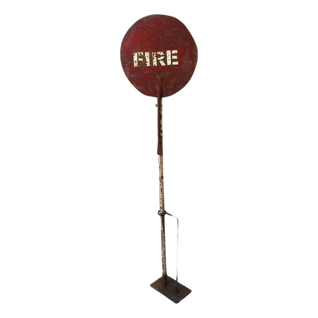 Vintage Enamel Fire Sign, 1950s For Sale