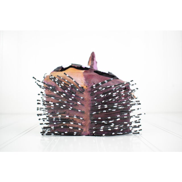 Listed Artist Bill Hickman Handmade Metal Postmodern Abstract Mask, Late 1990s For Sale - Image 4 of 11