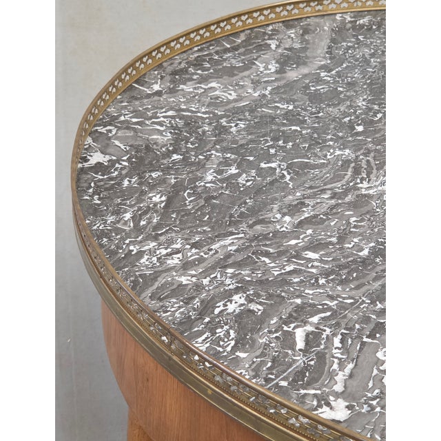 Antique 1930s French Empire or Art Deco Cherry Guéridon Table With Black Marble For Sale In Denver - Image 6 of 13